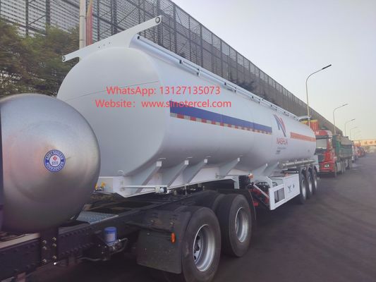 Semi-remolque de tanque de óleo branco de 3 eixos com capacidade de carga de 45CBM