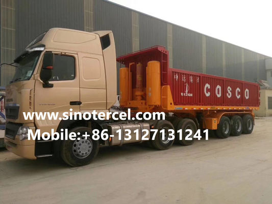 Caixas de carregamento e descarregamento de cargas Semi-remolque 53 Ft 3 eixos 40-60Tons Vermelho