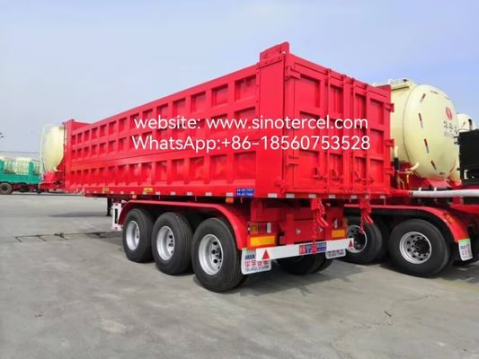 3 eixos Dumping Tipper Semi-trailer 20-50CBM Frente de elevação hidráulica para areia pedra cascalho eficiente indústria de mineração e transporte