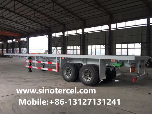 Semi-remolque de cama plana personalizado Solução definitiva para as necessidades de transporte de carga pesada 20-30Tons Branco