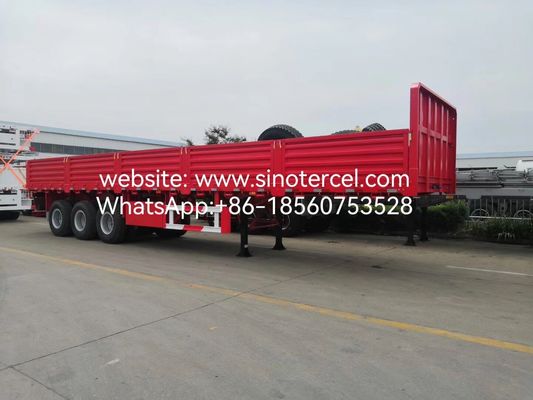 SINOTERCEL 3 eixos Parede lateral Semi-reboque Semi-reboque Dropside Reboque transporte de paletes fácil descarga Eficiente Carga pesada