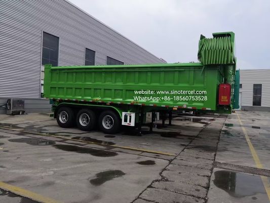 3 eixo dianteiro elevador hidráulico Semi Dump 24CBM alta eficiência descarga com uma lona
