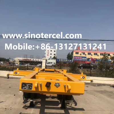 3 eixos Container tipo esqueleto Semi-remolque Amarelo Excelente capacidade de carga