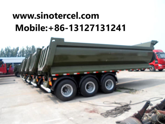 Carga pesada Hidráulica 3 eixos Tipper Semi-Relógio Transporte seguro