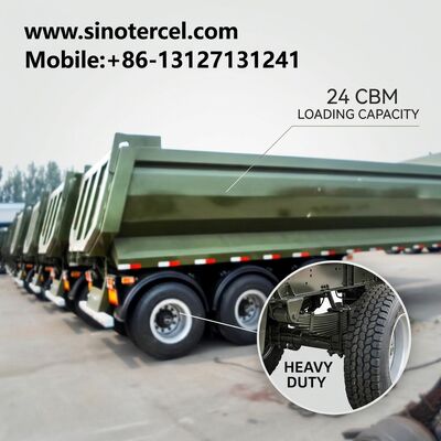 Carga pesada Hidráulica 3 eixos Tipper Semi-Relógio Transporte seguro