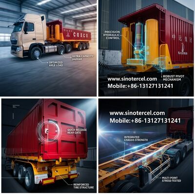 Caixas de carregamento e descarregamento de cargas Semi-remolque 53 Ft 3 eixos 40-60Tons Vermelho