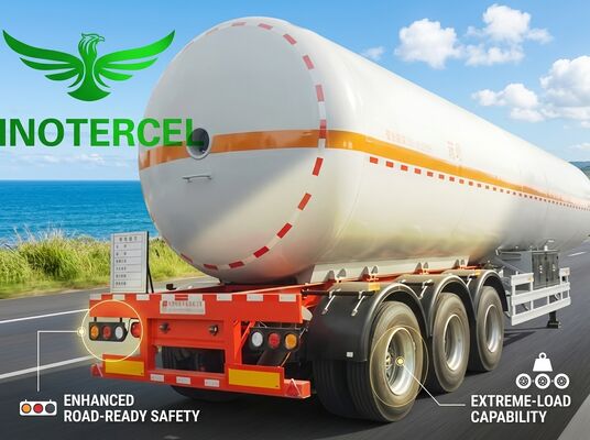Semi-reboque com depósito de gás de 55000Ltr de três eixos Lng